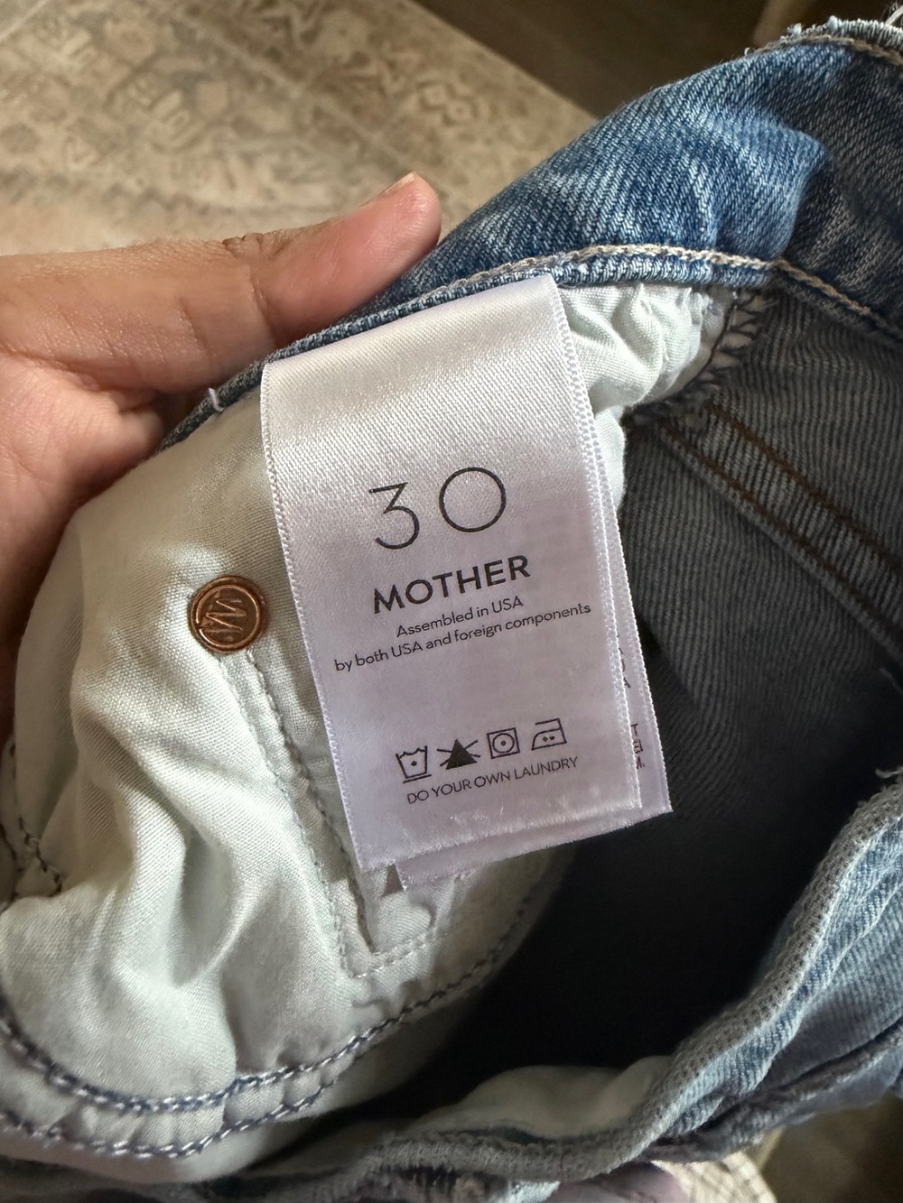 Mother The Flycut Tomcat Roller Wide Leg Jeans Size 30 - Picture 7 of 11